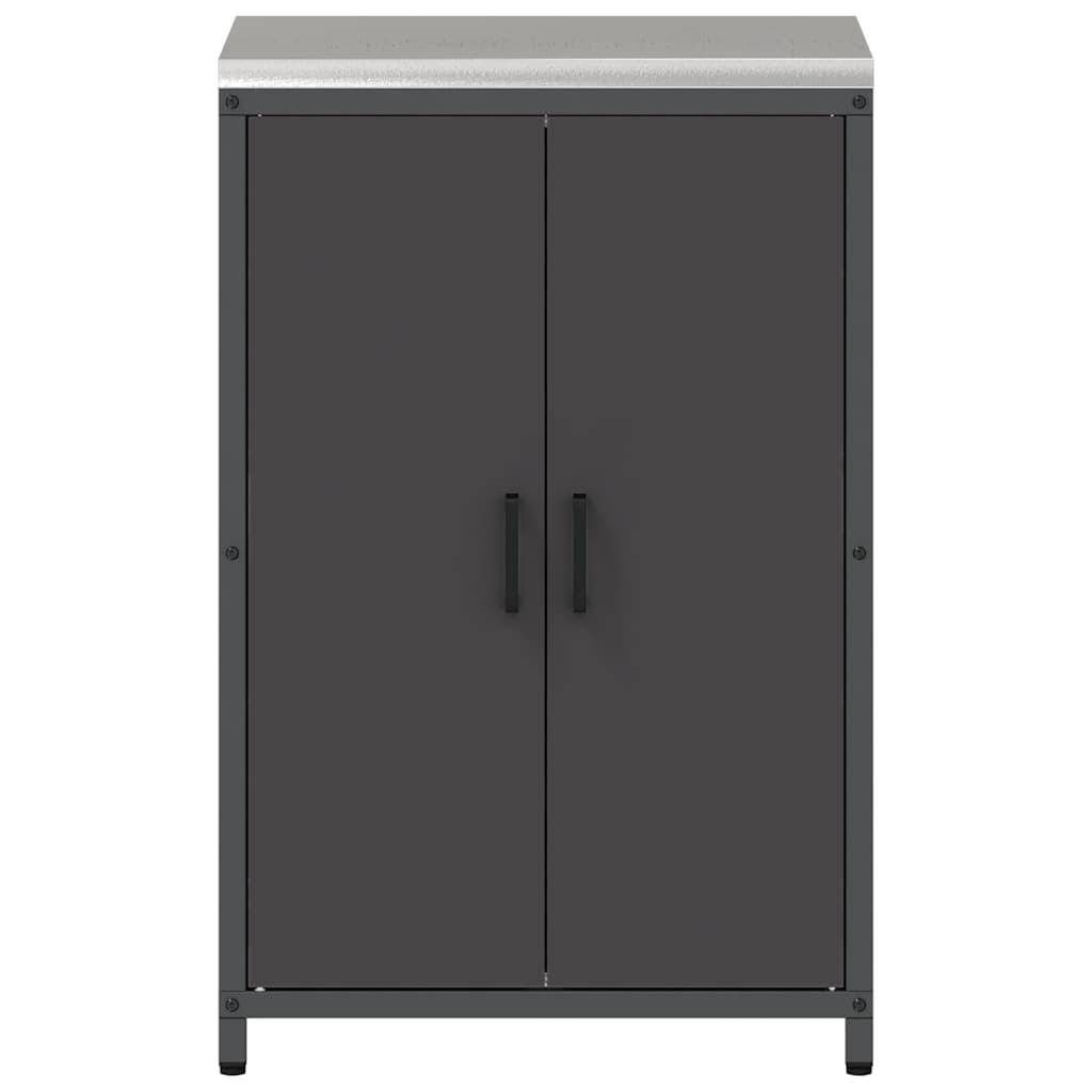 Kitchen Storage Cabinet with Shelf with Storage Black Steel